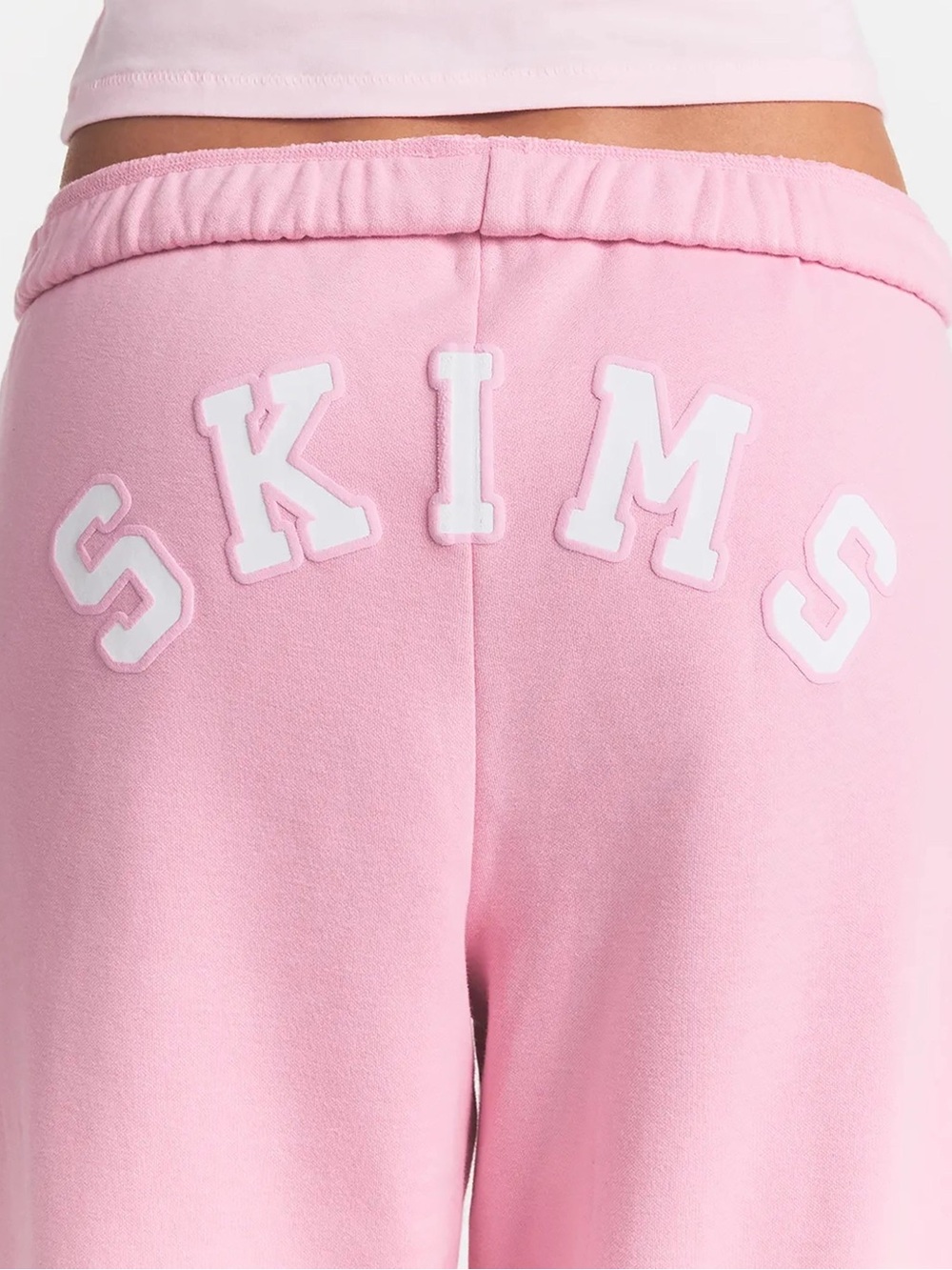 Skims Pink Cotton Fleece Straight Leg Pants- size small